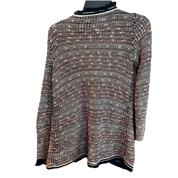 ANTHROPOLOGIE Grafton Marled Jacket by Moth Sz SP Knotted Fringe Pink Blue - Picture 3 of 8